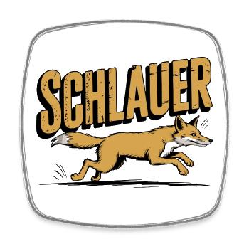  Schlauer Fuchs Für Clevere Köpfe In Schule - Viereckiger Kühlschrankmagnet - Weiß - Vorne