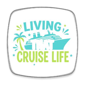 Cruising Granny, Grandma On Deck, - Square fridge magnet - white - Front