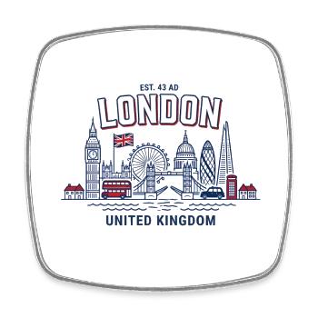 London Skyline Urban Blue - Square fridge magnet - white - Front