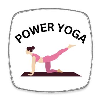 Power Yoga Balance  - Viereckiger Kühlschrankmagnet - Weiß - Vorne