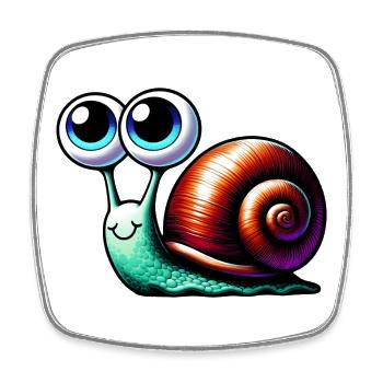 Schnecke - Viereckiger Kühlschrankmagnet - Weiß - Vorne