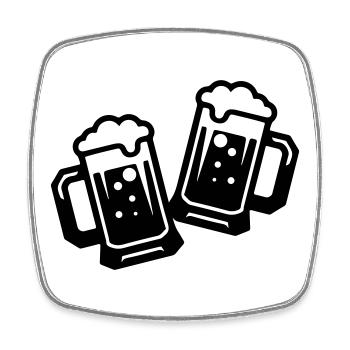 Icône de la bière qui encourage - Magnet carré - blanc - Devant
