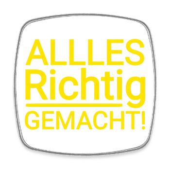 Everything done right text in yellow - Square fridge magnet - white - Front