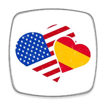 Espagne Amérique Aime l’Espagne Amérique USA - Magnet carré - blanc - Devant