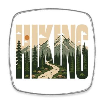 Hiking - Outdoor Adventure - Square fridge magnet - white - Front