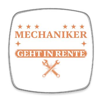 Mechaniker im Ruhestand Handwerker Abschied - Viereckiger Kühlschrankmagnet - Weiß - Vorne