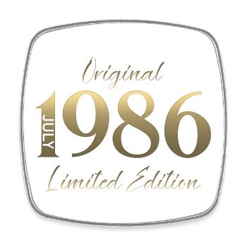 40th Birthday Gift Vintage July Vintage 1986 - Square fridge magnet - white - Front