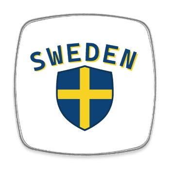 Sweden - Square fridge magnet - white - Front