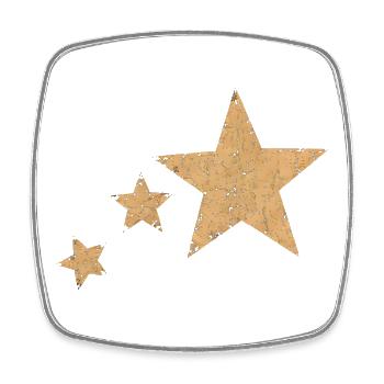 Goldene Retro Sterne Vintage Star Mehrfach Stern - Viereckiger Kühlschrankmagnet - Weiß - Vorne