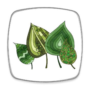 leaves - Square fridge magnet - white - Front