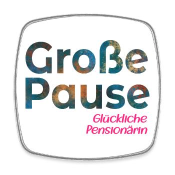 Pause - Glückliche Pensionärin - Viereckiger Kühlschrankmagnet - Weiß - Vorne