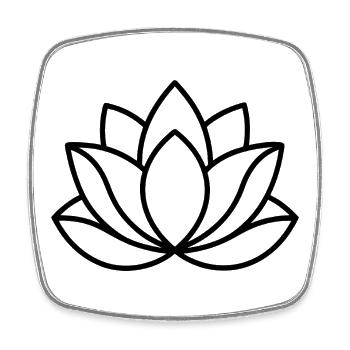 Lotus flower - Square fridge magnet - white - Front