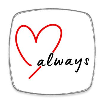 Red Sketch Heart Hand Drawing - Square fridge magnet - white - Front
