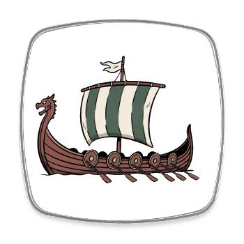 Viking Ship - Square fridge magnet - white - Front