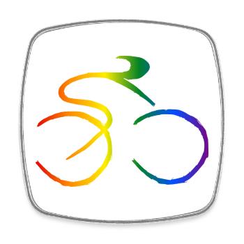 Bicycle Rainbow - Magnet carré - blanc - Devant
