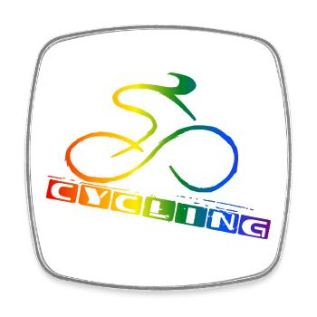 Cycling Rainbow Lettering - Square fridge magnet - white - Front