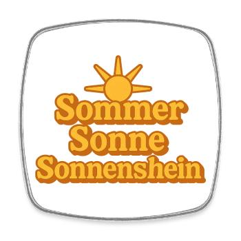 Sommer Sonnenschein Retro Typo - Viereckiger Kühlschrankmagnet - Weiß - Vorne