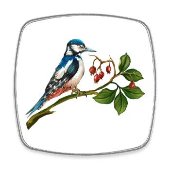 Bunter Vogel - Viereckiger Kühlschrankmagnet - Weiß - Vorne