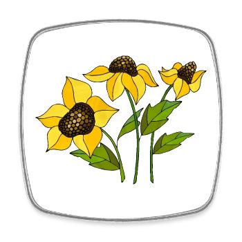 Blumen - Viereckiger Kühlschrankmagnet - Weiß - Vorne