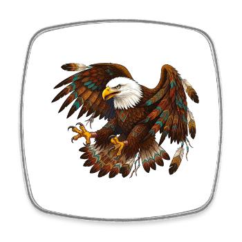 Eagles with tribals - Square fridge magnet - white - Front