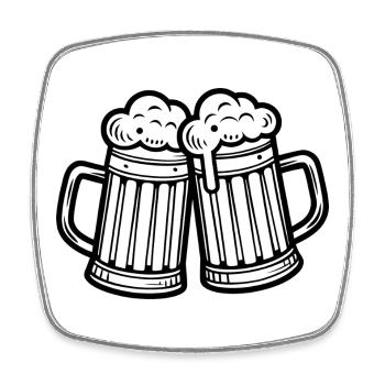 Brindis à la bière - Magnet carré - blanc - Devant