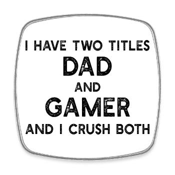J’ai deux titres : Papa et Papa Gamer Papa Jeu - Magnet carré - blanc - Devant