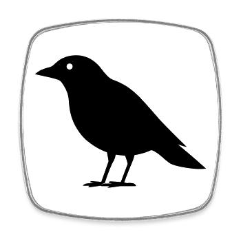 crow - Square fridge magnet - white - Front