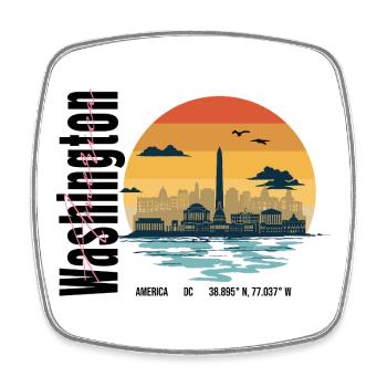 America Washington Sunset Design - Magnet carré - blanc - Devant