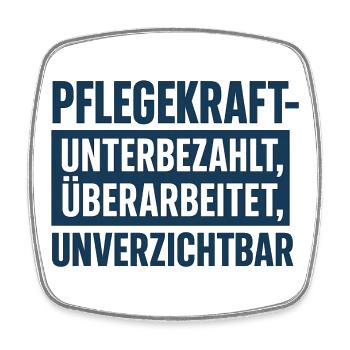 Pflegekraft Unterbezahlt Überarbeitet - Viereckiger Kühlschrankmagnet - Weiß - Vorne