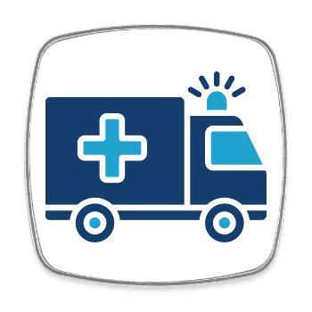 Ambulanzlinie Icon Notfallmedizinfahrzeug Vect - Viereckiger Kühlschrankmagnet - Weiß - Vorne