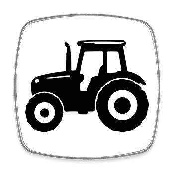 Tractor Silhouette - Square fridge magnet - white - Front