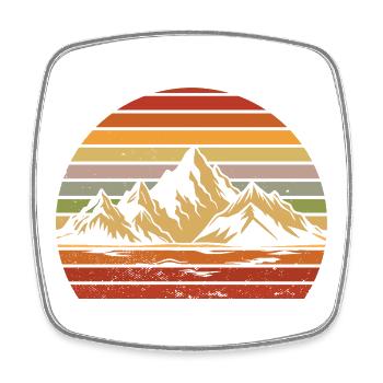 Hiking Mountain Trail Backpacking Outdoors Poaching - Square fridge magnet - white - Front