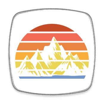 Hiking Mountain Trail Backpacking Outdoors Poaching - Square fridge magnet - white - Front