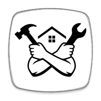 Handyman House Tool Emblem - Square fridge magnet - white - Front
