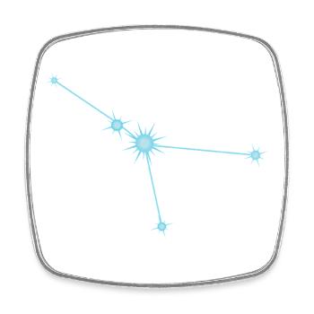 Constellation de l’Étoile du Cancer Signe du zodiaque Bleu pastel - Magnet carré - blanc - Devant
