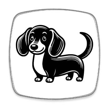 Dachshund - Square fridge magnet - white - Front