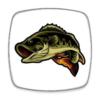 Illustration de poisson à la pêche à la perche - Magnet carré - blanc - Devant