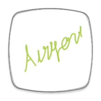 Anyone Neon Handwritten Script - Square fridge magnet - white - Front