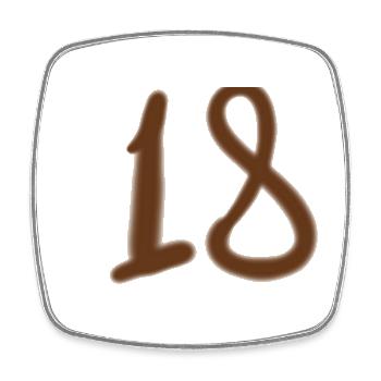 Brown Hand Drawn 18 Digit - Square fridge magnet - white - Front