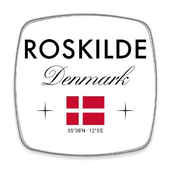 Roskilde Danemark Coordonnées Souvenir de voyage - Magnet carré - blanc - Devant