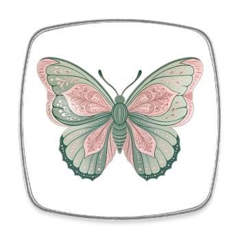 Papillon - Magnet carré - blanc - Devant
