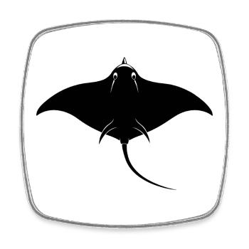 Stingray - Square fridge magnet - white - Front