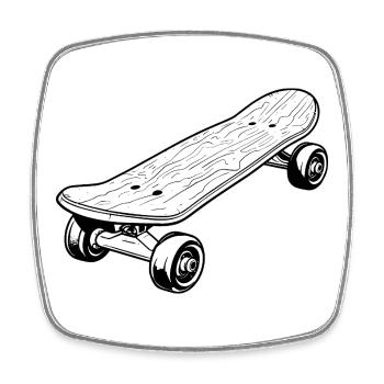 Skateboard Graphics - Square fridge magnet - white - Front