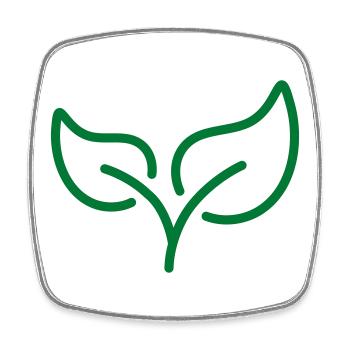 Icône de ligne de feuille verte Eco Nature Symbole de croissance Vect - Magnet carré - blanc - Devant