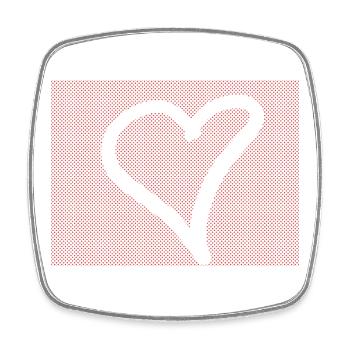 Red Dot Heart Contour - Square fridge magnet - white - Front