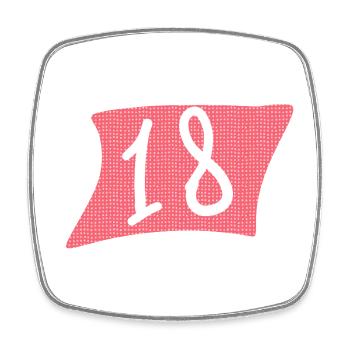 18th Birthday Pink Dot Design - Square fridge magnet - white - Front