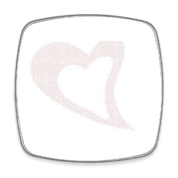 Design du cœur en forme de dote à point rouge - Magnet carré - blanc - Devant