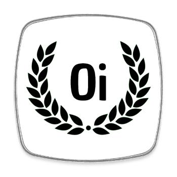 Green Laurel Wreath Outline - Square fridge magnet - white - Front