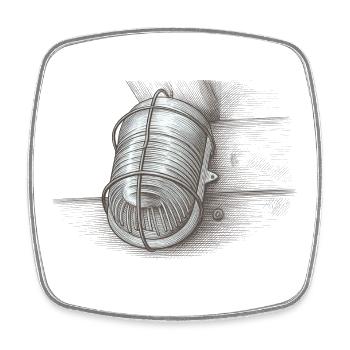Croquis de lanterne vintage - Magnet carré - blanc - Devant