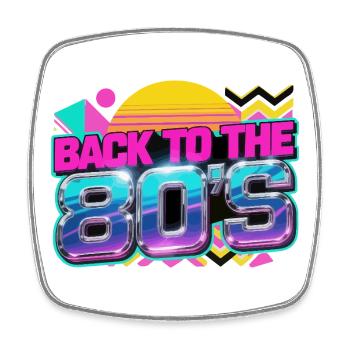Retour au Neon Retro des années 80 - Magnet carré - blanc - Devant
